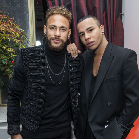 Neymar et Olivie Rousteing assistent au dîner de gala de l'association AEM (Un Avenir pour les Enfants du Monde) au bénéfice des enfants du Rwanda organisé par Babeth Djian au Pavillon Ledoyen. Paris, France, le 12 décembre 2019. © Olivier Borde/Bestimage