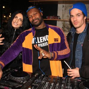 Djibril Cissé, Sylvie Ortega Munos, son compagnon Thibault Perez - Soirée de lancement de la nouvelle collection de vêtements "Mr Lenoir" de Djibril Cissé à la boutique Cirocco à Paris le 12 décembre 2019. © Philippe Baldini/Bestimage