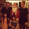 Johnny et Laeticia ont passé Noël à Gstaad avec leurs filles, Jade et Joy, décembre 2014. Les filles ont même reçu la visite du Père Noël.