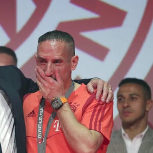 Franck Ribéry célèbre le titre de champion d'allemagne et son dernier match sous les couleurs du Bayern de Munich le 18 Mai 2019.
