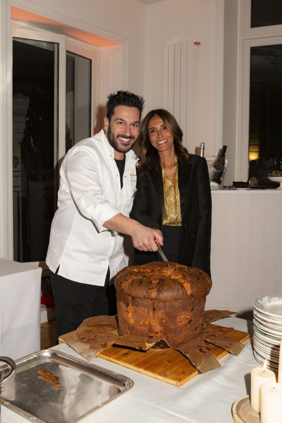 Exclusif - Denny Imbroisi et Evelyne Chetrite (fondatrice de Sandro) - Dîner de Noël au siège de la maison Sandro à Paris le 10 décembre 2019. © Jack Tribeca/Bestimage