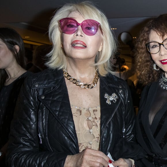 Exclusif - Amanda Lear, Galia Salimo et Sylvie Rousseau - People au dîner "Shortcut Secret Christmas Dinner" à la brasserie Lutetia à Paris, le 17 décembre 2019. Ce dîner a été conçu pour l'occasion par G. Passedat dans la grande tradition d'un noël méditerranéen. Le Lutetia, qui était resté sous la gestion de Concorde Hotels (Groupe du Louvre) a rejoint la petite collection d'hôtels de luxe The Set. Créée par le PDG d'Alrov Group et son fils, Alfred et Georgi Akirov. © Olivier Borde/Bestimage