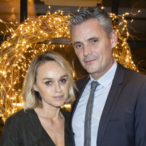 Exclusif - Cécile de Ménibus et son compagnon Thierry Tourault - People au dîner "Shortcut Secret Christmas Dinner" à la brasserie Lutetia à Paris, le 17 décembre 2019. Ce dîner a été conçu pour l'occasion par G. Passedat dans la grande tradition d'un noël méditerranéen. Le Lutetia, qui était resté sous la gestion de Concorde Hotels (Groupe du Louvre) a rejoint la petite collection d'hôtels de luxe The Set. Créée par le PDG d'Alrov Group et son fils, Alfred et Georgi Akirov. © Olivier Borde/Bestimage