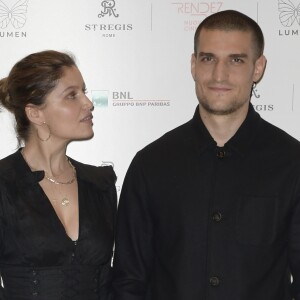 Laetitia Casta, Louis Garrel lors du photocall du film "L'homme fidèle" à l'hôtel St Régis à Rome le 5 avril 2019.