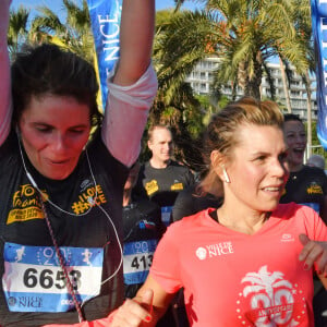 Christian Estrosi, le maire de Nice, et sa femme, Laura Tenoudji Estrosi participent à la 21ème édition de la Prom Classic, 10 kilomètres de course à pied, sur la Promenade des Anglais à Nice, France, le 5 janvier 2020. Début d'année sportif pour le couple Estrosi qui a bouclé les 10 kilomètres du parcours en 1h et 15 minutes. C'est Laura qui a donné le départ de la catégorie Handisport. © Bruno Bébert/Bestimage