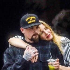 Exclusif - Cameron Diaz et son mari Benji Madden sortent d'un déjeuner en amoureux au Bouchon à Beverly Hills le 5 juin 2017.