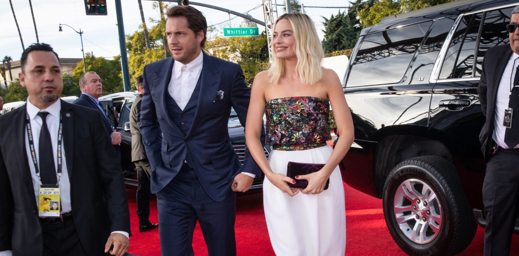 Margot Robbie Et Son Mari Margot Robbie : Rare photo avec son mari Tom Ackerley sur le tapis rouge -  Purepeople