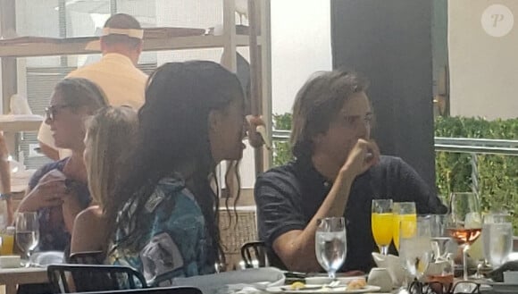 Exclusive - Malia Obama with her British boyfriend Rory Farquharson enjoying brunch at the Ojai Valley Inn. July 28 2019, Ojai, CA, USA. Malia Obama and her British boyfriend Rory Farquharson looked loved up as they were spotted enjoying brunch in a luxury resort in California last weekend. Barack Obama’s daughter and her beau were pictured together as they joined three others, rumored to be Rory’s brother and parents, for the relaxed meal at Ojai Valley Inn on Sunday. Malia, 21, and Rory, also 21, sat side by side and were happy to dress casual for the get together. Malia, who met Rory while they were both students at Harvard, wore jeans and a blue Hawaiian shirt. Photo by SWNS/ABACAPRESS.COM 