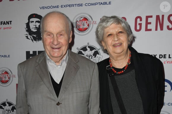 Michel Bouquet et sa femme Juliette Carré - Avant-première du film "Des gens bien" au cinéma Gaumont-Opéra à Paris le 2 avril 2019. © Coadic Guirec/Bestimage