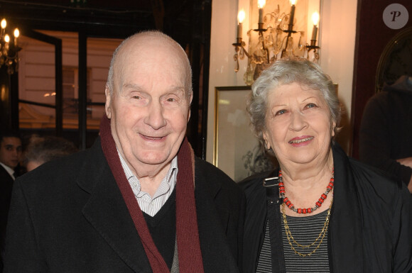 Exclusif - Michel Bouquet et sa femme Juliette Carré - Générale de la pièce "Douce Amère" au théâtre des Bouffes-Parisiens à Paris le 26 mars 2018. © Coadic Guirec/Bestimage 