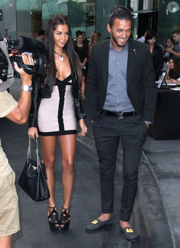 Nabilla Benattia et son petit ami Thomas Vergara a l'hotel Sofitel a Los Angeles, le 29 aout 2013.