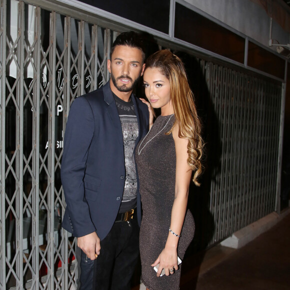 Nabilla Benattia et son petit ami Thomas Vergara - People à la sortie de la boite de nuit "Cosy Box" à Cannes, le 17 mai 2014.