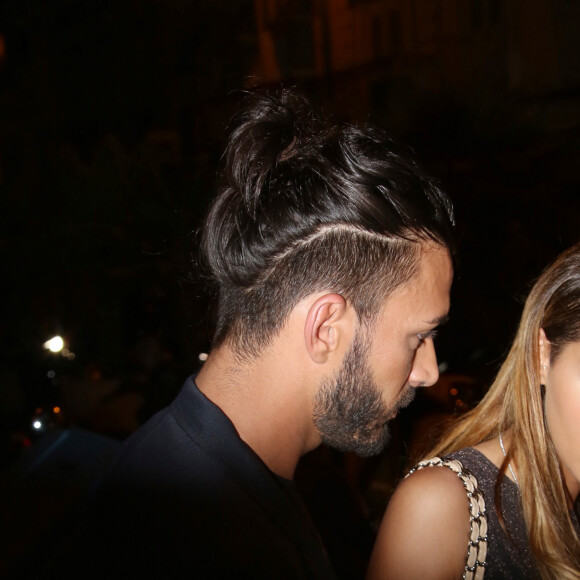 Nabilla Benattia et son petit ami Thomas Vergara - People à la sortie de la boite de nuit "Cosy Box" à Cannes, le 17 mai 2014.