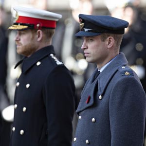 Le prince Harry, duc de Sussex, le prince William, duc de Cambridge - La famille royale d'Angleterre lors du National Service of Remembrance à Londres le 10 novembre 2019.