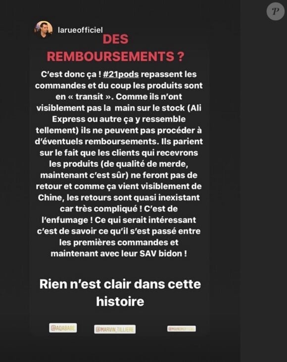 Nouvelles plaintes contre la marque 21Pods promue par Dylan Thiry.
