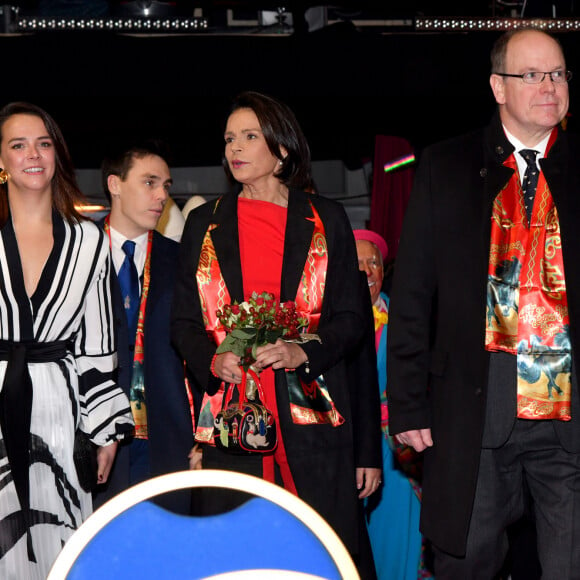 Pauline Ducruet, Louis Ducruet, la princesse Stéphanie de Monaco et le prince Albert II de Monaco durant la soirée d'ouverture du 44eme Festival International du Cirque de Monte-Carlo à Monaco le 16 janvier 2020. Le Festival se déroule sous le chapiteau de Fontvieille du 16 au 26 janvier 2020. © Bruno Bebert/Bestimage