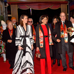 Pauline Ducruet, la princesse Stéphanie de Monaco et le prince Albert II de Monaco durant la soirée d'ouverture du 44eme Festival International du Cirque de Monte-Carlo à Monaco le 16 janvier 2020. Le Festival se déroule sous le chapiteau de Fontvieille du 16 au 26 janvier 2020. © Bruno Bebert/Bestimage