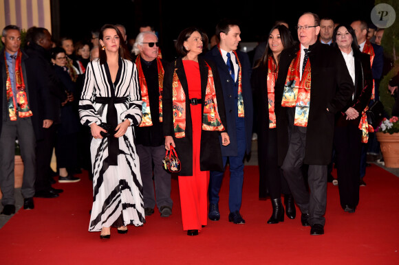 Pauline Ducruet, la princesse Stéphanie de Monaco, Louis Ducruet, sa femme Marie et le prince Albert II de Monaco durant la soirée d'ouverture du 44eme Festival International du Cirque de Monte-Carlo à Monaco le 16 janvier 2020. Le Festival se déroule sous le chapiteau de Fontvieille du 16 au 26 janvier 2020. © Bruno Bebert/Bestimage