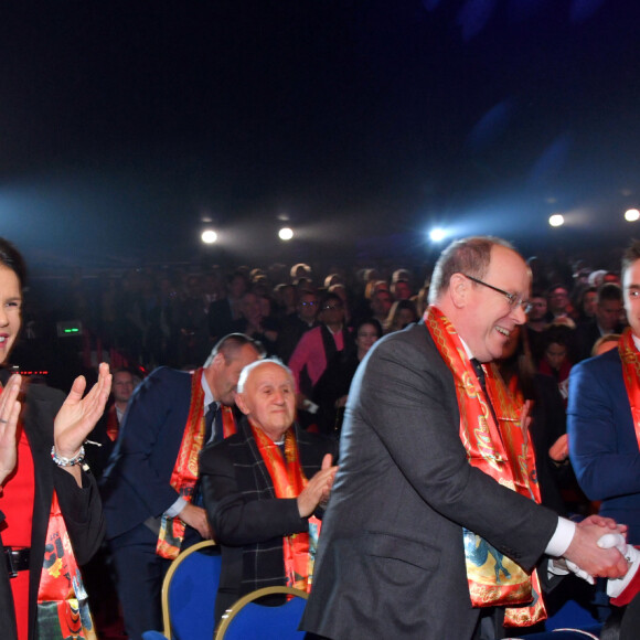 Pauline Ducruet, la princesse Stéphanie de Monaco, le prince Albert II de Monaco et Louis Ducruet durant la soirée d'ouverture du 44eme Festival International du Cirque de Monte-Carlo à Monaco le 16 janvier 2020. Le Festival se déroule sous le chapiteau de Fontvieille du 16 au 26 janvier 2020. © Bruno Bebert/Bestimage