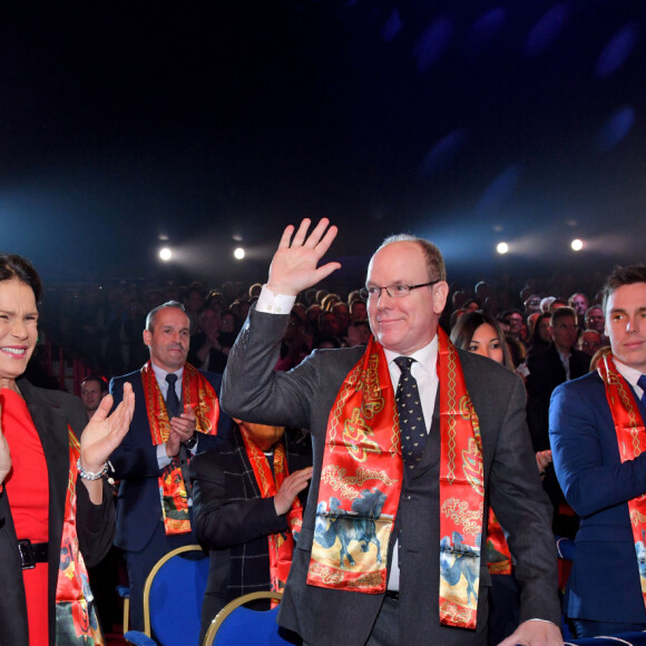 Pauline Ducruet, la princesse Stéphanie de Monaco, le prince Albert II de Monaco et Louis Ducruet durant la soirée d'ouverture du 44eme Festival International du Cirque de Monte-Carlo à Monaco le 16 janvier 2020. Le Festival se déroule sous le chapiteau de Fontvieille du 16 au 26 janvier 2020. © Bruno Bebert/Bestimage