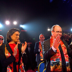 Pauline Ducruet, la princesse Stéphanie de Monaco, le prince Albert II de Monaco, Marie et Louis Ducruet durant la soirée d'ouverture du 44eme Festival International du Cirque de Monte-Carlo à Monaco le 16 janvier 2020. Le Festival se déroule sous le chapiteau de Fontvieille du 16 au 26 janvier 2020. © Bruno Bebert/Bestimage