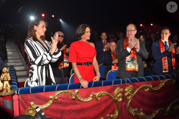 Pauline Ducruet, la princesse Stéphanie de Monaco, le prince Albert II de Monaco et Louis Ducruet durant la soirée d'ouverture du 44eme Festival International du Cirque de Monte-Carlo à Monaco le 16 janvier 2020. Le Festival se déroule sous le chapiteau de Fontvieille du 16 au 26 janvier 2020. © Bruno Bebert/Bestimage
