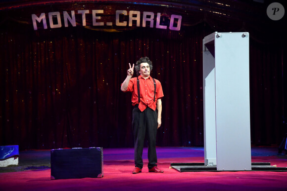 Le clown Elastic durant la soirée d'ouverture du 44eme Festival International du Cirque de Monte-Carlo à Monaco le 16 janvier 2020. Le Festival se déroule sous le chapiteau de Fontvieille du 16 au 26 janvier 2020. © Bruno Bebert/Bestimage