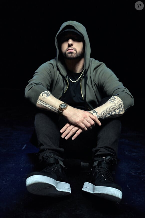 Eminem pose pour la nouvelle campagne de la marque Rag & Bone,le 9 juillet 2018.