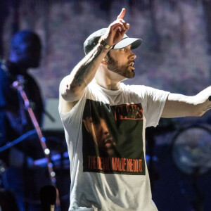 Eminem en concert lors du festival "Bonnaroo Music and Arts" à Manchester, le 17 juin 2018.
