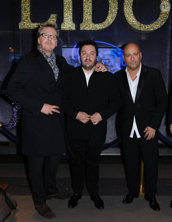 Frederic Anton, Yves Camdeborde et Sebastien Demorand au Lido à Paris, en décembre 2011.