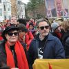 Susan Sarandon, Joaquin Phoenix - Les people marchent pour le climat à Washington le 10 janvier 2020.