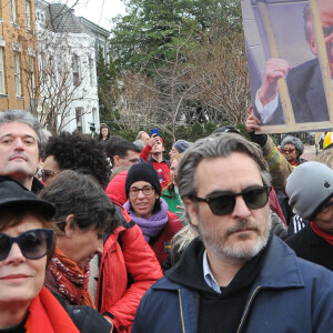 Susan Sarandon, Joaquin Phoenix - Les people marchent pour le climat à Washington le 10 janvier 2020.