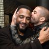 Exclusif - Stomy Bugsy (Gilles Duarte) et son fils Bilal Duarte - Générale de la pièce de théâtre "Un Jour J'irai à Détroit !" au théâtre du Gymnase Marie Bell à Paris, France, le 20 janvie 2020. C'est sur une note historique et de devoir que S.Bugsy et D.Desclos ont souhaité au travers d'une pièce de théâtre, montrer et partager le combat des révoltés tirailleurs sénégalais, massacrés par l'armée française à Thiaroye le 01 décembre 1944. Mise en scène par D.Coubes. © Giancarlo Gorassini/Bestimage