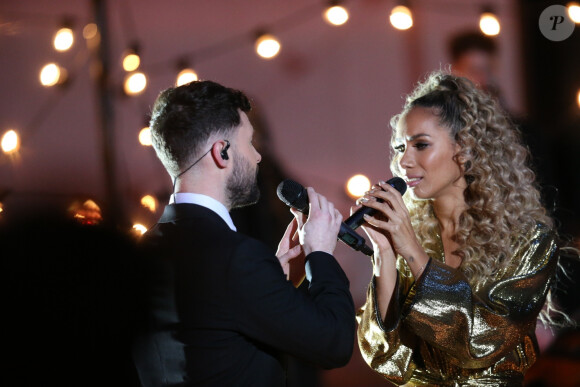 Leona Lewis et Calum Scott lors de l'émission de télévision The One Show à Londres, Royaume Uni, le 14 février 2018.