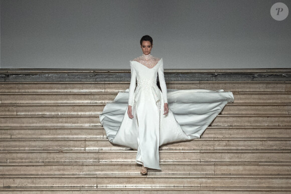 Défilé Antonio Grimaldi, collection Haute Couture printemps-été 2020, au Palais de la découverte. Paris, le 20 janvier 2020.