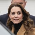 Kate Middleton, duchesse de Cambridge, à la sortie du centre pour enfants "Ely &amp; Caerau" à Cardiff. Le 22 janvier 2020
