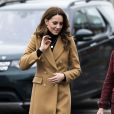 Kate Middleton, duchesse de Cambridge, arrive à l'école Ely &amp; Caerau Children's Centre, à Cardiff, Royaume-Uni, le 22 janvier 2020.