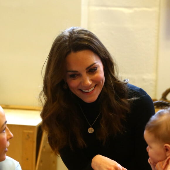 Kate Middleton, duchesse de Cambridge, en visite au centre pour enfants "Ely & Caerau" à Cardiff. Le 22 janvier 2020