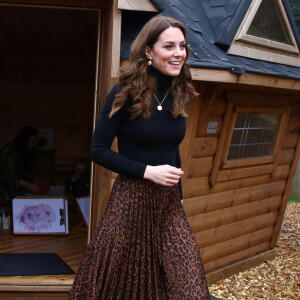 Kate Middleton, duchesse de Cambridge, en visite au centre pour enfants "Ely & Caerau" à Cardiff. Le 22 janvier 2020