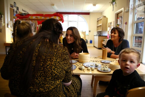 Kate Middleton, duchesse de Cambridge, en visite au centre pour enfants "Ely & Caerau" à Cardiff. Le 22 janvier 2020