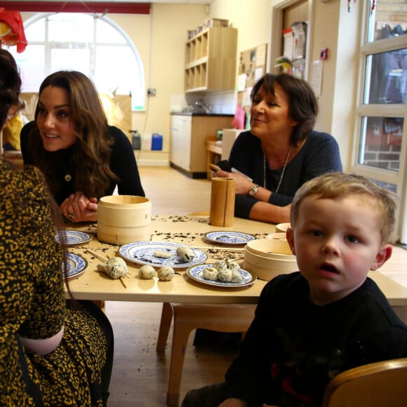 Kate Middleton, duchesse de Cambridge, en visite au centre pour enfants "Ely & Caerau" à Cardiff. Le 22 janvier 2020