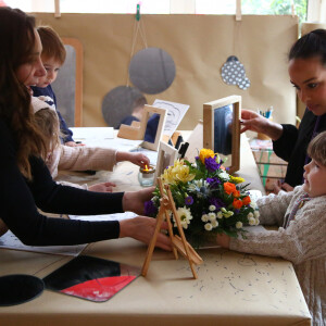 Kate Middleton, duchesse de Cambridge, en visite au centre pour enfants "Ely & Caerau" à Cardiff. Le 22 janvier 2020