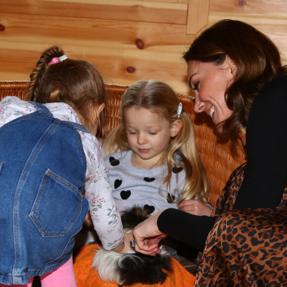 Kate Middleton, duchesse de Cambridge, en visite au centre pour enfants "Ely & Caerau" à Cardiff. Le 22 janvier 2020