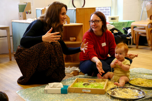 Kate Middleton, duchesse de Cambridge, en visite au centre pour enfants "Ely & Caerau" à Cardiff. Le 22 janvier 2020