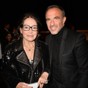 Nana Mouskouri et Nikos Aliagas assistent au défilé de mode Haute-Couture printemps-été 2020 "Jean-Paul Gaultier" au théâtre du Châtelet à Paris le 22 janvier 2020. © Christophe Clovis - Veeren Ramsamy / Bestimage