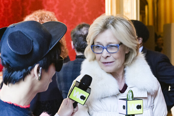 Helga Brejla assiste au défilé Imane Ayissi, saison Haute Couture printemps-été 2020, à l'hôtel La Marois. Paris, le 23 janvier 2020.
