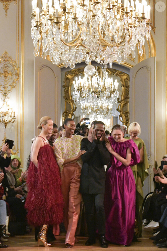 Défilé Imane Ayissi, saison Haute Couture printemps-été 2020, à l'hôtel La Marois. Paris, le 23 janvier 2020.