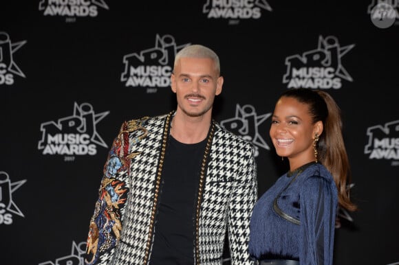 Le chanteur français M. Pokora (Matt Pokora) et sa compagne la chanteuse américaine Christina Milian - 19ème édition des NRJ Music Awards à Cannes le 4 novembre 2017. © Rachid Bellak/Bestimage