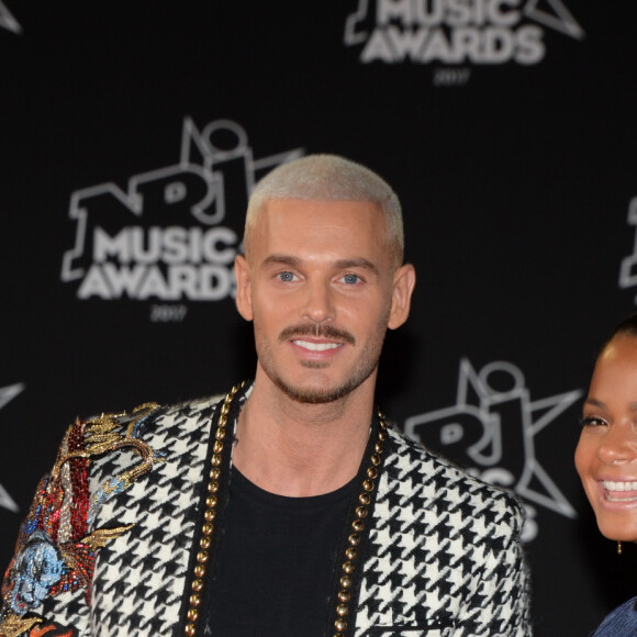 Le chanteur français M. Pokora (Matt Pokora) et sa compagne la chanteuse américaine Christina Milian - 19ème édition des NRJ Music Awards à Cannes le 4 novembre 2017. © Rachid Bellak/Bestimage