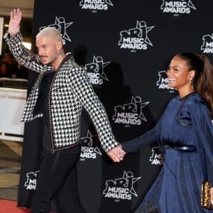 Le chanteur français M. Pokora (Matt Pokora) et sa compagne la chanteuse américaine Christina Milian - 19ème édition des NRJ Music Awards à Cannes le 4 novembre 2017. © Dominique Jacovides/Bestimage